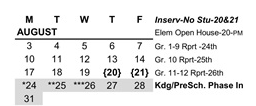 District School Academic Calendar for Sherman Elementary School for August 2026