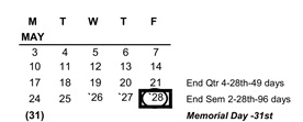 District School Academic Calendar for Sherman Elementary School for May 2027