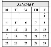 District School Academic Calendar for Edison Elementary for January 2027