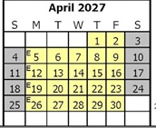 District School Academic Calendar for Discovery Charter for April 2027