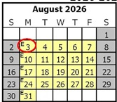 District School Academic Calendar for Discovery Charter for August 2026