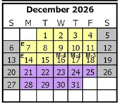District School Academic Calendar for Discovery Charter for December 2026