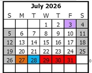 District School Academic Calendar for Discovery Charter for July 2026