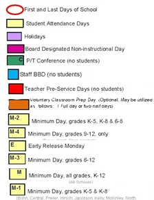 District School Academic Calendar Legend for Discovery Charter