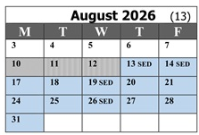 District School Academic Calendar for Maple Elementary for August 2026