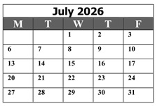 District School Academic Calendar for Maple Elementary for July 2026