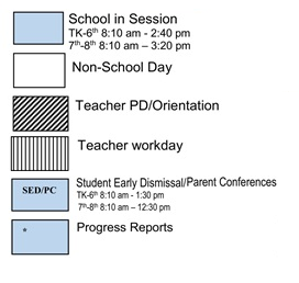 District School Academic Calendar Legend for Maple Elementary