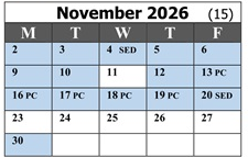 District School Academic Calendar for Maple Elementary for November 2026