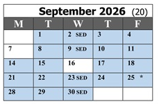 District School Academic Calendar for Maple Elementary for September 2026