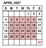 District School Academic Calendar for Marvin A. Dutcher Middle for April 2027
