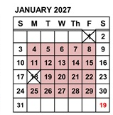 District School Academic Calendar for Marvin A. Dutcher Middle for January 2027