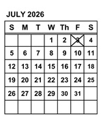 District School Academic Calendar for Marvin A. Dutcher Middle for July 2026