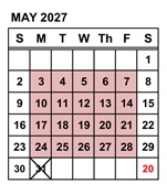 District School Academic Calendar for Marvin A. Dutcher Middle for May 2027