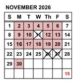 District School Academic Calendar for Marvin A. Dutcher Middle for November 2026