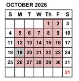 District School Academic Calendar for Marvin A. Dutcher Middle for October 2026