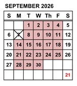 District School Academic Calendar for Marvin A. Dutcher Middle for September 2026
