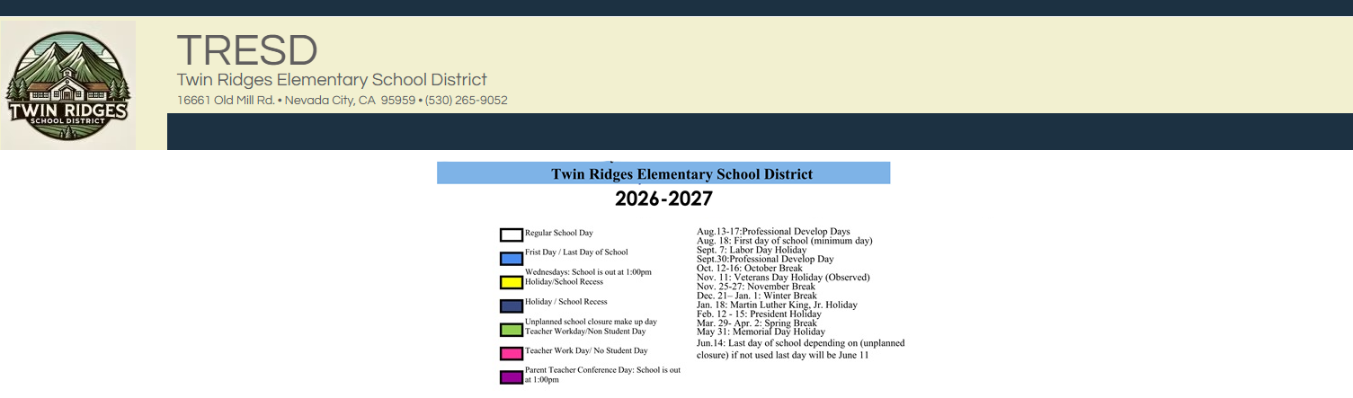 District School Academic Calendar Key for Forest Charter