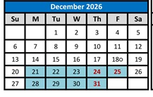 District School Academic Calendar for Heritage Peak Charter for December 2026