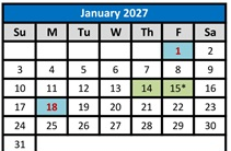 District School Academic Calendar for Heritage Peak Charter for January 2027