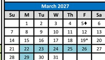 District School Academic Calendar for Heritage Peak Charter for March 2027