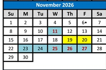 District School Academic Calendar for Heritage Peak Charter for November 2026