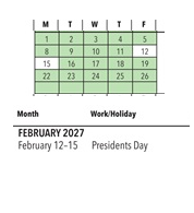 District School Academic Calendar for Calpella Elementary for February 2027