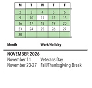 District School Academic Calendar for Calpella Elementary for November 2026