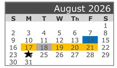 District School Academic Calendar for Fairview Elementary for August 2026