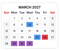 District School Academic Calendar for Beck Centennial Elementary School for March 2027