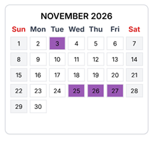 District School Academic Calendar for Beck Centennial Elementary School for November 2026