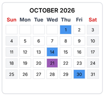 District School Academic Calendar for Beck Centennial Elementary School for October 2026