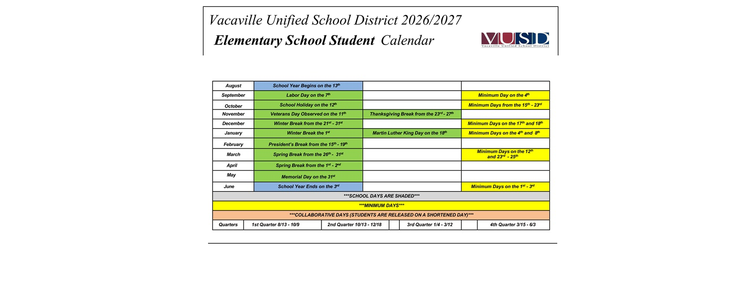 District School Academic Calendar Key for Cooper Elementary