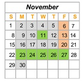 District School Academic Calendar for Cooper Elementary for November 2026