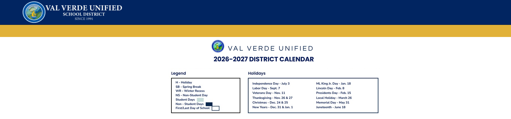 District School Academic Calendar Key for Avalon Elementary