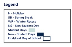 District School Academic Calendar Legend for Avalon Elementary