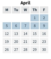 District School Academic Calendar for Hope for April 2027