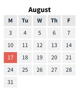 District School Academic Calendar for Hope for August 2026