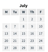 District School Academic Calendar for Hope for July 2026