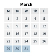 District School Academic Calendar for Hope for March 2027