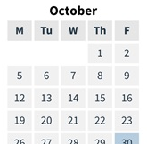 District School Academic Calendar for Hope for October 2026