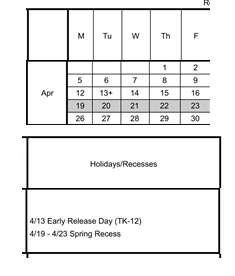 District School Academic Calendar for Valley Center Independent Study School for April 2027