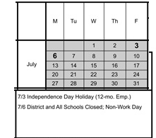 District School Academic Calendar for Valley Center Independent Study School for July 2026