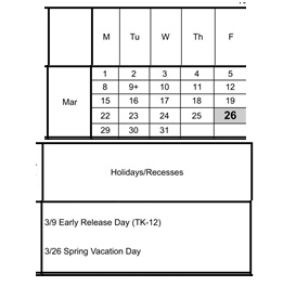 District School Academic Calendar for Valley Center Independent Study School for March 2027