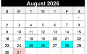 District School Academic Calendar for Minnehaha Elementary School for August 2026
