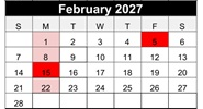 District School Academic Calendar for Minnehaha Elementary School for February 2027