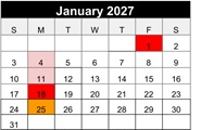 District School Academic Calendar for Minnehaha Elementary School for January 2027