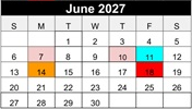 District School Academic Calendar for Minnehaha Elementary School for June 2027