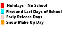District School Academic Calendar Legend for Minnehaha Elementary School
