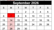 District School Academic Calendar for Minnehaha Elementary School for September 2026