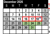 District School Academic Calendar for Foster (E.P.) Elementary for December 2026